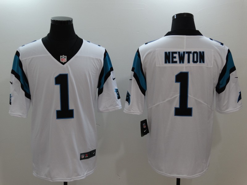 Mens Nike Carolina Panthers #1 Cam Newton White Vapor Untouchable Limited Stitched NFL Jersey